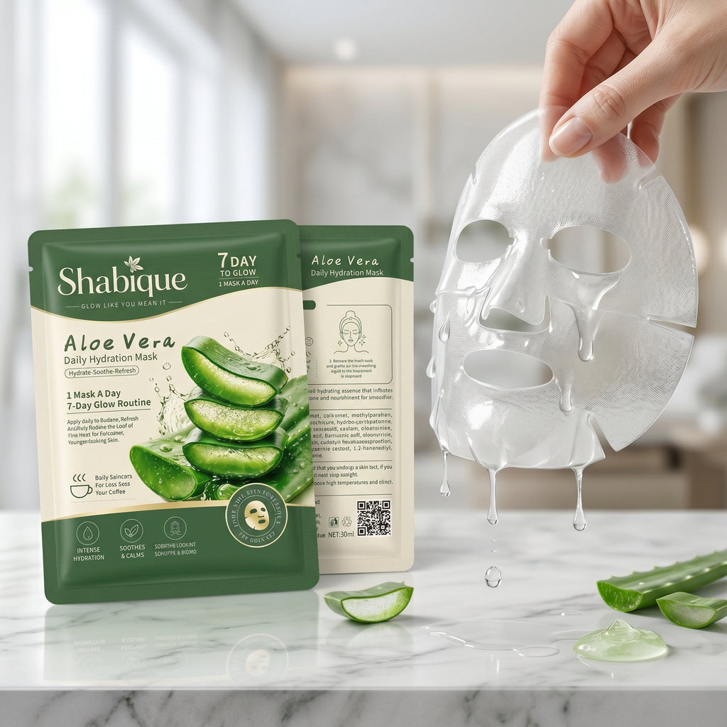 Shabique Aloe Vera mask — product shot with aloe vera ingredient